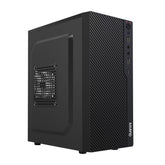 Gabinete Quaroni Frente Abs, Negro Con Franja Tipo Fibra De Carbono, Micro Atx, Mini Itx, Fuente De Poder Incluida De 500w